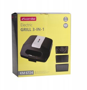 Opiekacz Kamille Opiekacz Kamille 6724 czarny 800W 3w1 8