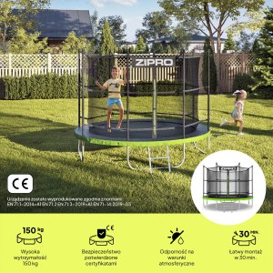 Trampolina ogrodowa Zipro Jump Pro z siatką wewnętrzną 8FT 252cm 2
