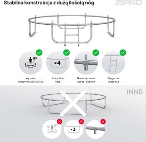 Trampolina ogrodowa Zipro Jump Pro z siatką wewnętrzną 8FT 252cm 7