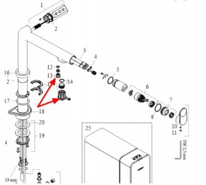 834-405-86 / KFA / NAPOWIETRZACZE / PERLATOR STRUMIENIA KRYTY / M22X1 3