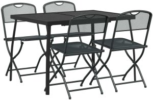 vidaXL vidaXL Zestaw Mebli Ogrodowych 5 pcs antracytowy Żelazo i stal 2