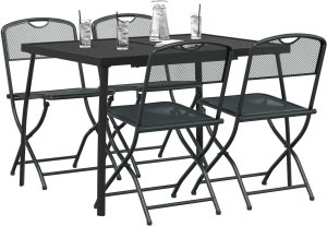 vidaXL vidaXL Zestaw Mebli Ogrodowych 5 pcs antracytowy Żelazo i stal 3