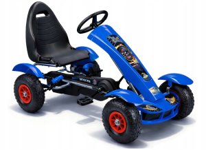 Super-Toys Sportowy Gokart Na Pedały F618 Pomowane Koła Obciążenie 50kg Niebieski 2