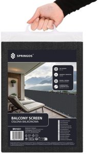 Springos Osłona balkonowa, maskująca 0,9x5 m mata na balkon zacieniająca 95% antracytowa UNIWERSALNY 26