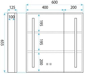 Rea Szafka z lustrem LED M1015-60 60x65 10
