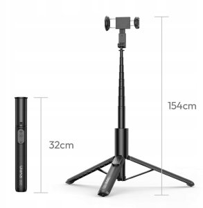 Selfie stick Ulanzi Statyw Kijek Selfie Stick 154cm 2w1 + Pilot 10m Uchwyt Telefon / Ulanzi / Sk27 / Sku:s017 10
