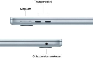 Laptop Apple Apple MacBook Air 13" M5 10-core CPU + 10-core GPU / 24GB RAM / 512GB SSD / Klawiatura US / Błękitny (Sky Blue) 6