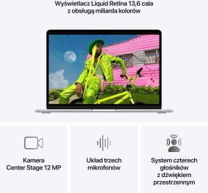 Laptop Apple Apple MacBook Air 13" M5 10-core CPU + 10-core GPU / 16GB RAM / 1TB SSD / Klawiatura US / Zasilacz 70 W / Srebrny (Silver) 5