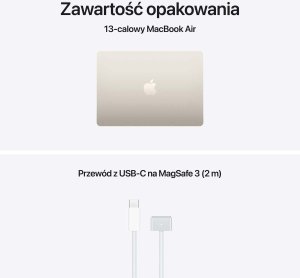 Laptop Apple Apple MacBook Air 13" M5 10-core CPU + 10-core GPU / 24GB RAM / 512GB SSD / Klawiatura US / Księżycowa poświata (Starlight) 9