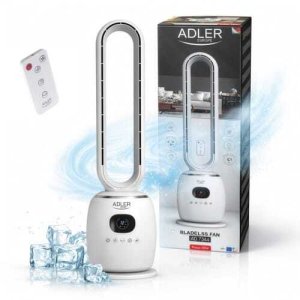 Wentylator Adler Bezłopatkowy Wentylator Kolumnowy 86 cm z Pilotem, Oscylacja 60, 3 Prędkości, 3 Tryby Pracy, Timer 112 h, LED 11