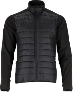 Stalco Bluza softshell męska odzież hybrydowa termoizolacja stójka elementy kontrastowe zamek strunowy kryty wydłużany tył czarna AUGUST L 2