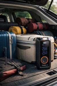 Kompresor samochodowy Farrot kompresor bezprzewodowy powerbank led 150psi pompka powietrza elektryczna Powerbank LED AUTO STOP 12