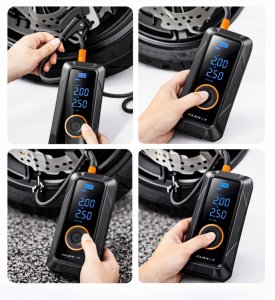 Kompresor samochodowy Farrot kompresor bezprzewodowy powerbank led 150psi pompka powietrza elektryczna Powerbank LED AUTO STOP 15