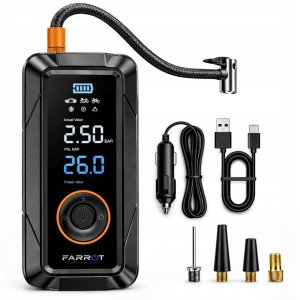 Kompresor samochodowy Farrot kompresor bezprzewodowy powerbank led 150psi pompka powietrza elektryczna Powerbank LED AUTO STOP 16