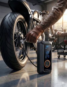 Kompresor samochodowy Farrot kompresor bezprzewodowy powerbank led 150psi pompka powietrza elektryczna Powerbank LED AUTO STOP 2