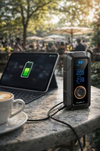 Kompresor samochodowy Farrot kompresor bezprzewodowy powerbank led 150psi pompka powietrza elektryczna Powerbank LED AUTO STOP 3