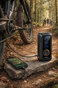 Kompresor samochodowy Farrot kompresor bezprzewodowy powerbank led 150psi pompka powietrza elektryczna Powerbank LED AUTO STOP 5