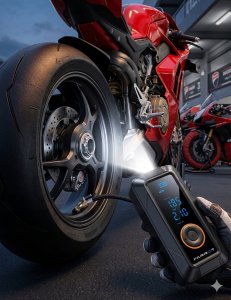 Kompresor samochodowy Farrot kompresor bezprzewodowy powerbank led 150psi pompka powietrza elektryczna Powerbank LED AUTO STOP 8