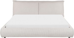 Beliani Łóżko wodne Sztruks VINAY 180 x 200 cm Jasnobeżowy 5