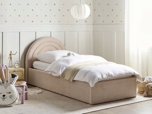Beliani Łóżko dziecięce z pojemnikiem Boucle ANET 90 x 200 cm Beżowy 2