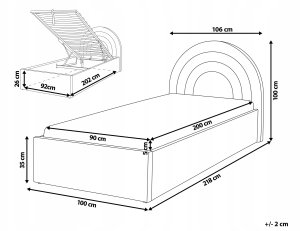 Beliani Łóżko dziecięce z pojemnikiem Boucle ANET 90 x 200 cm Beżowy 3