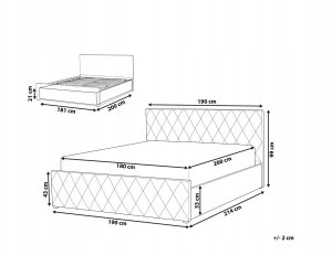 Beliani Łóżko z pojemnikiem Boucle ROCHEFORT 180 x 200 cm Złamana biel 3