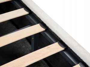 Beliani Łóżko z pojemnikiem Boucle ROCHEFORT 180 x 200 cm Złamana biel 9