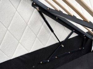 Beliani Łóżko z pojemnikiem Boucle ROCHEFORT 180 x 200 cm Złamana biel 10