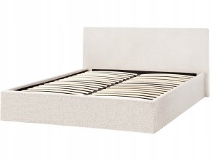 Beliani Łóżko z pojemnikiem Boucle ORBEY 140 x 200 cm Złamana biel 6