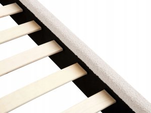 Beliani Łóżko z pojemnikiem Boucle ORBEY 140 x 200 cm Złamana biel 10