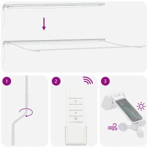 vidaXL Rama markizy Ze LED Lights Biały 600 × 300 cm Aluminium Lumarko! 10