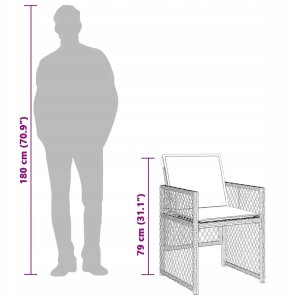 vidaXL 15-cz. zestaw mebli ogrodowych z poduszkami, czarny, rattan PE Lumarko! 9