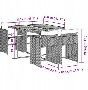 vidaXL 5-cz. zestaw mebli ogrodowych z poduszkami, beżowy, polirattan Lumarko! 9