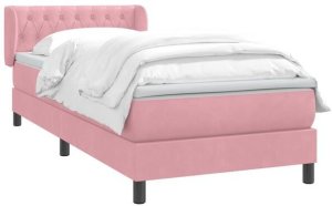 vidaXL Łóżko kontynentalne z materacem, różowe, 80x220 cm Lumarko! 9