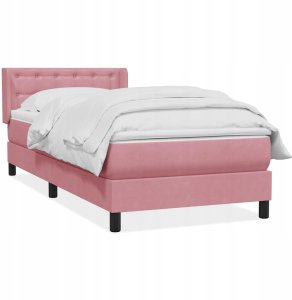 vidaXL Łóżko kontynentalne z materacem, różowe, 80x220 cm Lumarko! 2