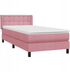 vidaXL Łóżko kontynentalne z materacem, różowe, 80x220 cm Lumarko! 3