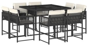 vidaXL 11-cz. zestaw mebli do ogrodu z poduszkami jasnoszary rattan PE Lumarko! 11