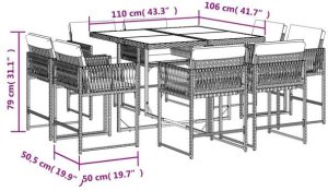 vidaXL 11-cz. zestaw mebli do ogrodu z poduszkami jasnoszary rattan PE Lumarko! 15