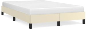 vidaXL Rama łóżka bez materaca Kremowa 120x190 cm Lumarko 2