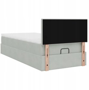 vidaXL Rama łóżka otomana z materacem, szara, 80x200 cm, aksamit Lumarko! 10