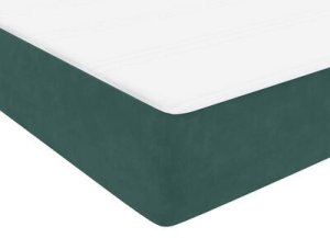 vidaXL Łóżko kontynentalne z materacem, ciemnozielone, 160x220 cm 8