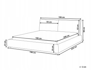 Beliani Łóżko wodne Boucle VINAY 180 x 200 cm Brązowy 3