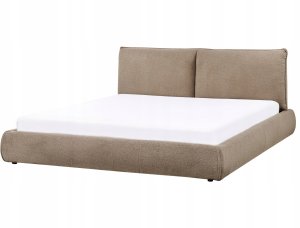 Beliani Łóżko wodne Boucle VINAY 180 x 200 cm Brązowy 4