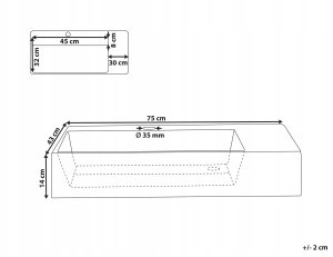 Umywalka Beliani Umywalka podwieszana CUSCO 75 x 43 cm Tworzywo mineralne Biały 3