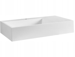 Umywalka Beliani Umywalka podwieszana CUSCO 75 x 43 cm Tworzywo mineralne Biały 4