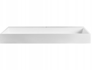 Umywalka Beliani Umywalka podwieszana QUENKO 100 x 46 cm Tworzywo mineralne Biały 2