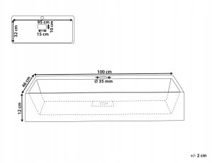 Umywalka Beliani Umywalka podwieszana QUENKO 100 x 46 cm Tworzywo mineralne Biały 3