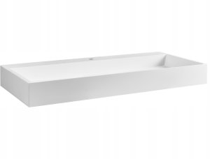 Umywalka Beliani Umywalka podwieszana QUENKO 100 x 46 cm Tworzywo mineralne Biały 4