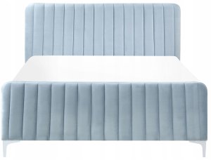 Beliani Łóżko Welur LUNAN 140 x 200 cm Błękitny 5