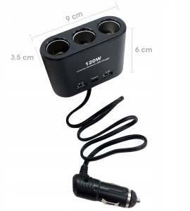 Ładowarka Retoo ROZDZIELACZ ZAPALNICZKI SAMOCHODOWEJ 3xGNIAZDA 2xUSB 2